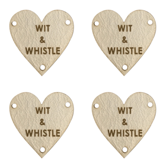 Heart Shaped 30mm Faux Leather Labels 010