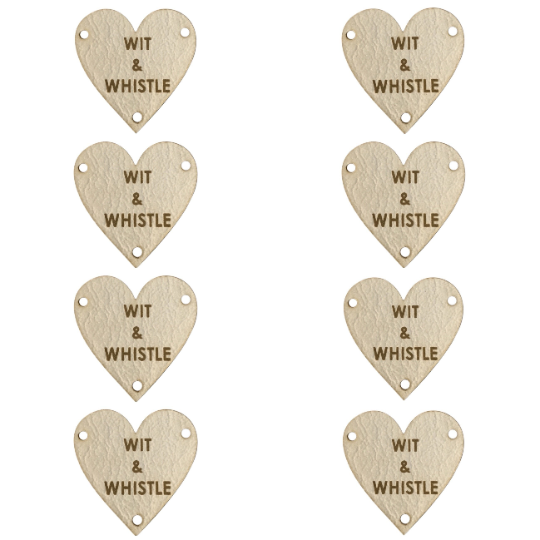 Heart Shaped 30mm Faux Leather Labels 010