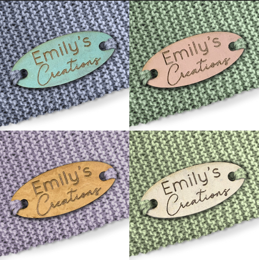 Personalised Cork Oval 28mm x 12mm Labels 077