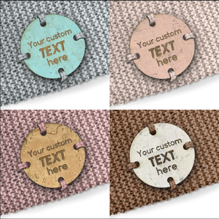 Personalised Cork Round Circle 25mm x 25mm Labels 080