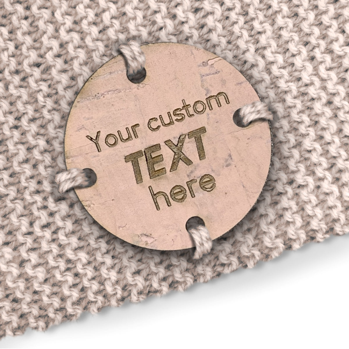 Personalised Cork Round Circle 25mm x 25mm Labels 080