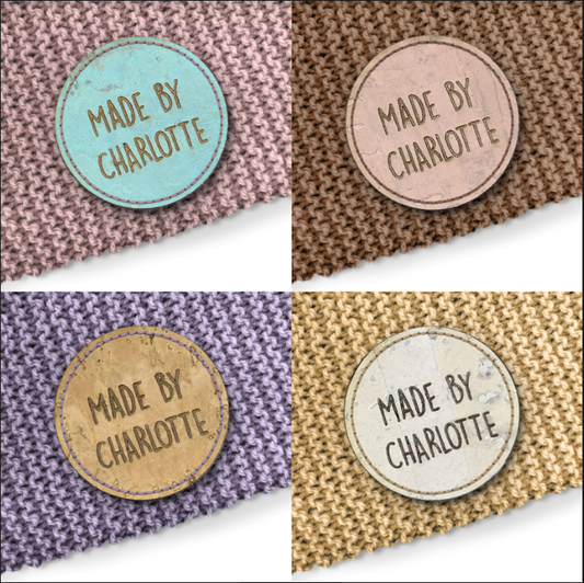 Personalise with your text Cork Round Circle 25mm x 25mm Labels 082