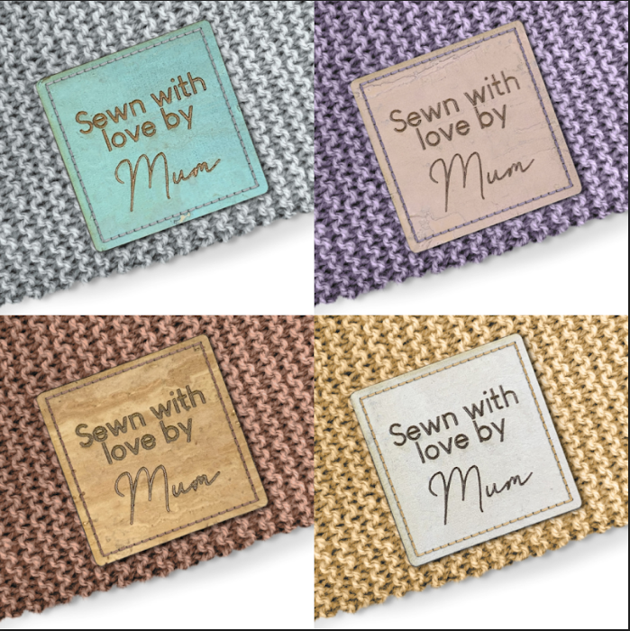 Personalise Flatlay Cork Square 25mm x 25mm Labels 090