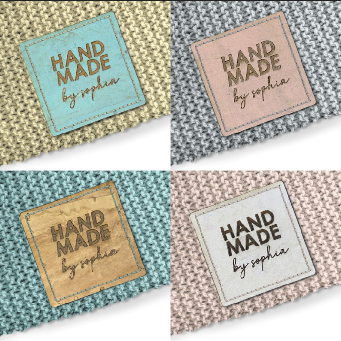 Personalise Flatlay Cork Square 25mm x 25mm Labels 091