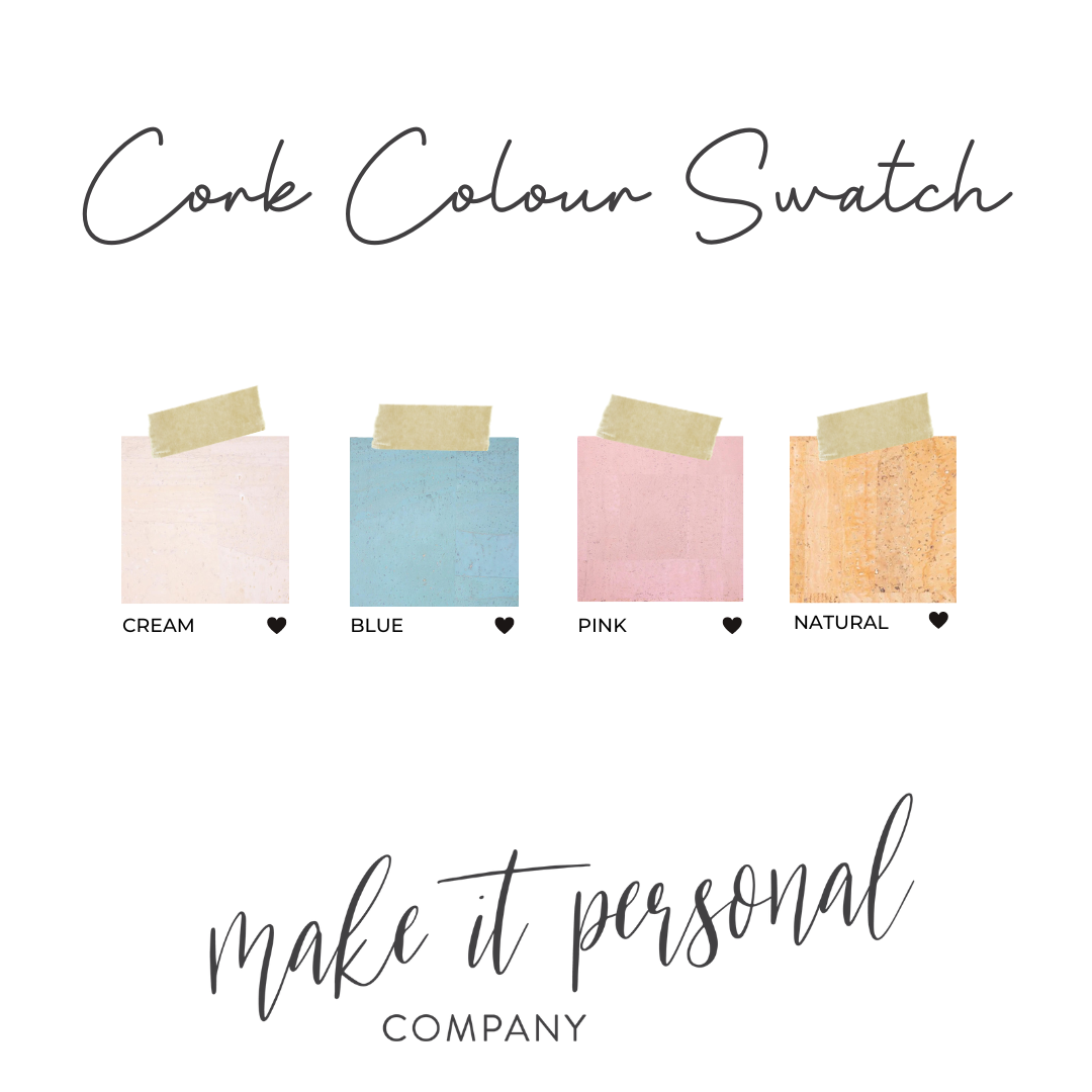 Personalised Cork Rectangle Pretty Yarn Wool Design 28mm x 12mm Labels 074