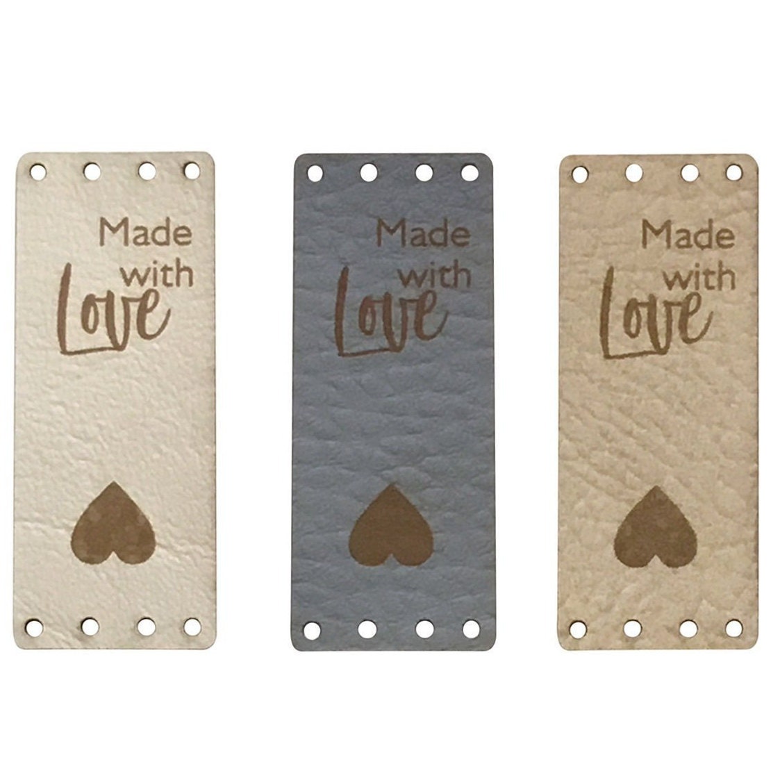 Centre Fold 20mmx50mm Rectangle Folding Faux Leather labels 001